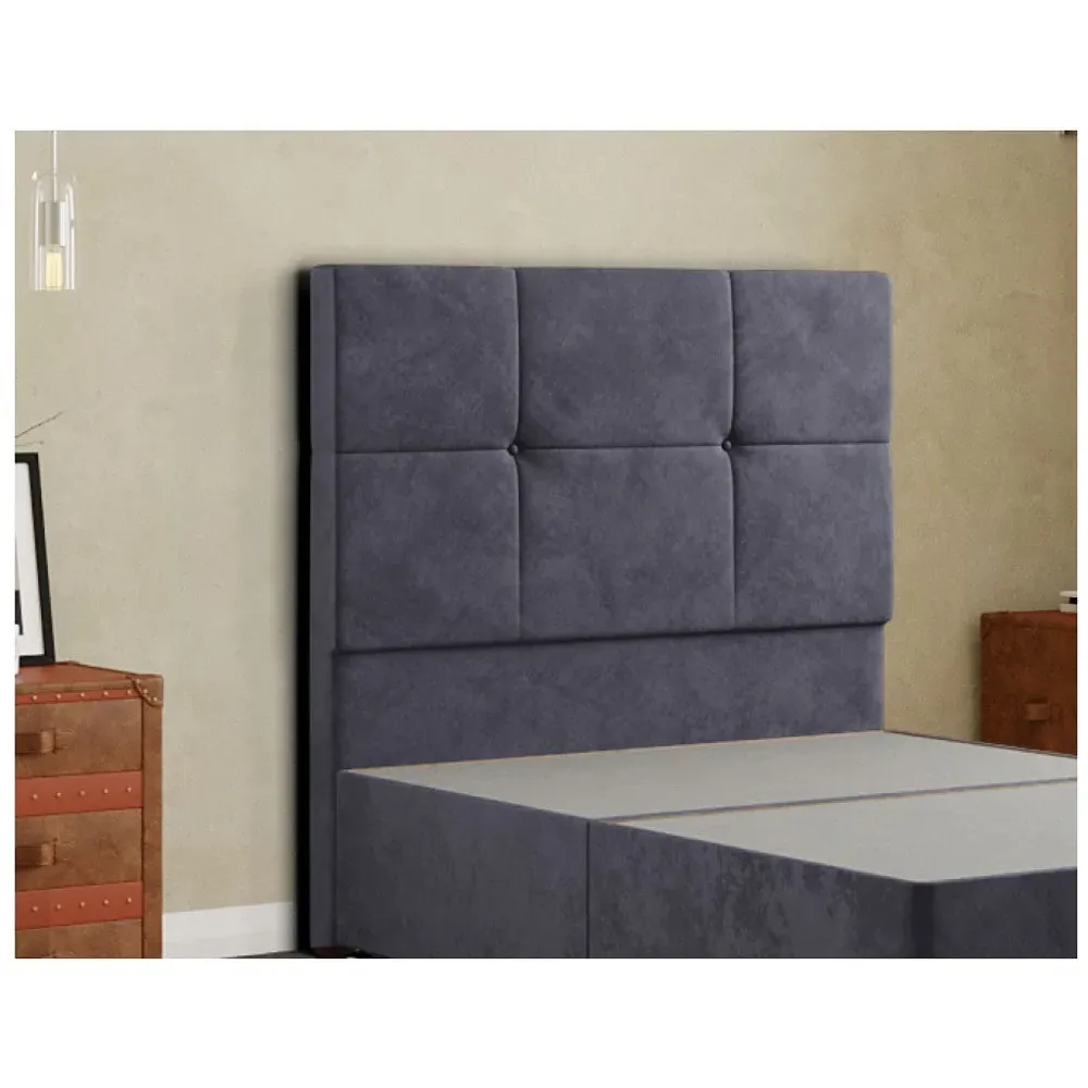 Jacob Small Double Floor Standing Headboard - Grey, Plush