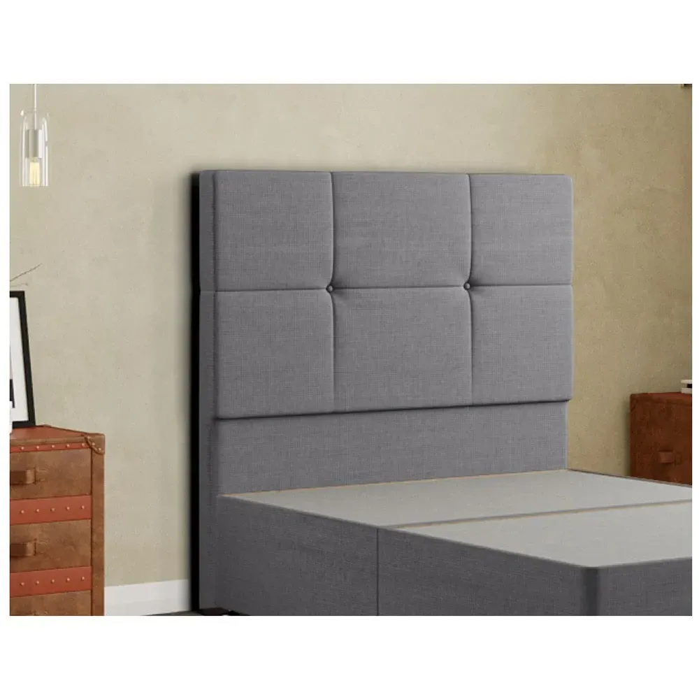 Jacob Super King Size Floor Standing Headboard - Grey, Linen