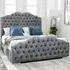 Kenwood Single Bed Frame with Waved Headboard - Silver, Marble