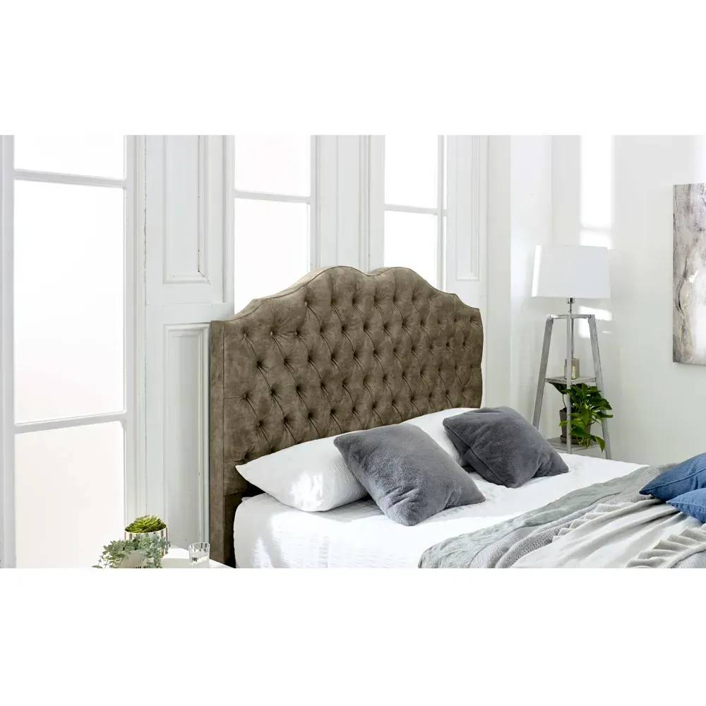 Kenwood Small Double Bed Frame with Waved Headboard - Cream