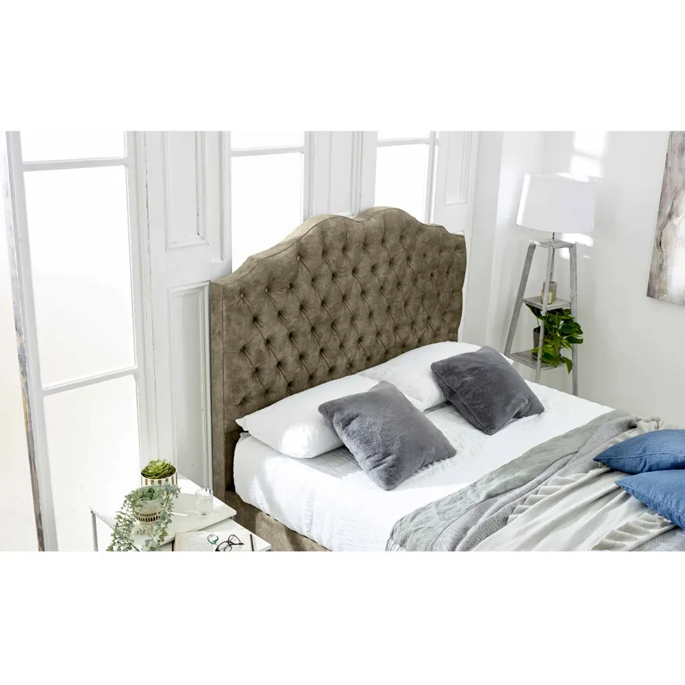 Kenwood Super King Size Bed Frame with Waved Headboard - Cream