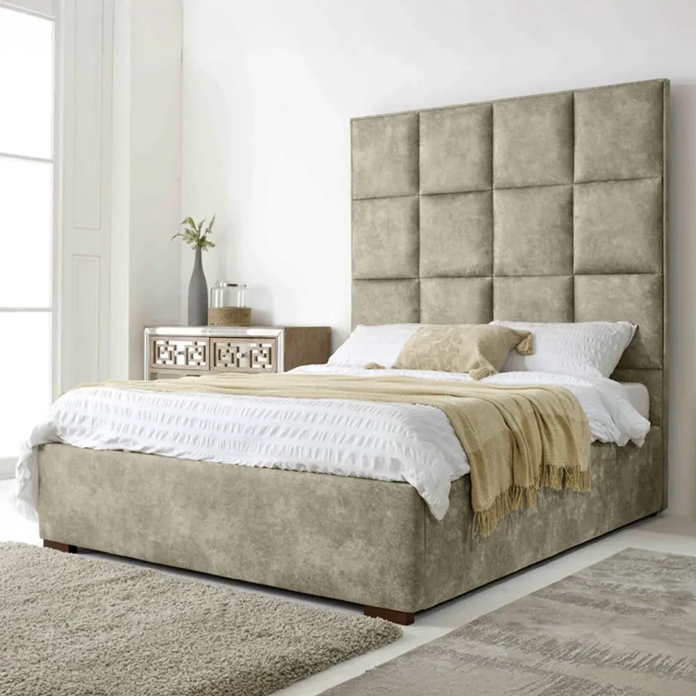 Madelyn Double Bed Frame - Cream, Oakland Fabric