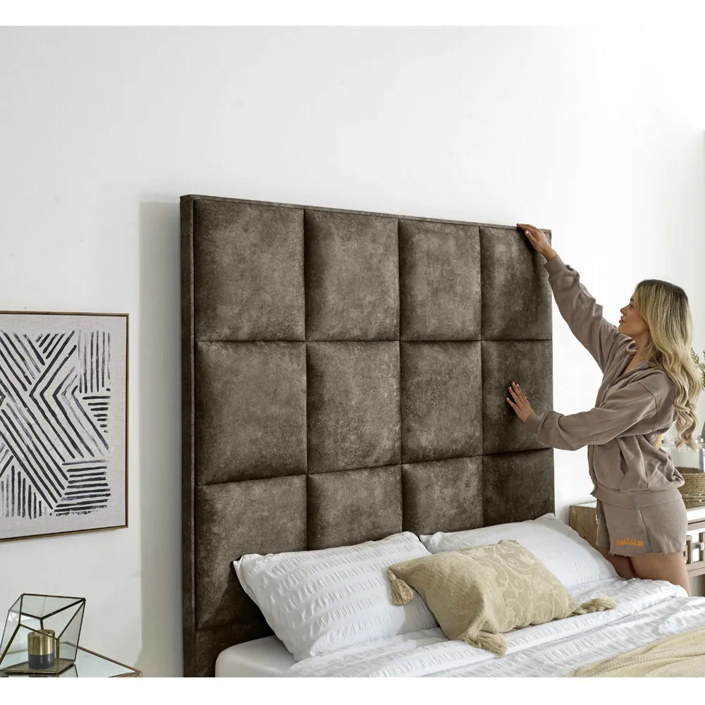 Madelyn Double Bed Frame - Taupe, Oakland Fabric