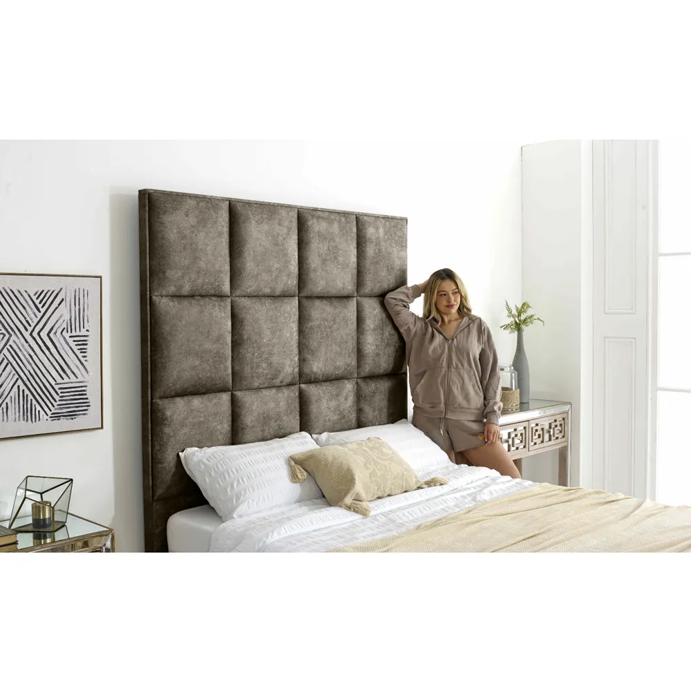 Madelyn Double Bed Frame - Taupe, Oakland Fabric