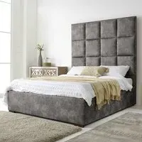 Madelyn King Size Bed Frame - Grey, Oakland Fabric