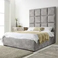 Madelyn King Size Bed Frame - Silver, Oakland Fabric
