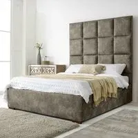Madelyn King Size Bed Frame - Taupe, Oakland Fabric