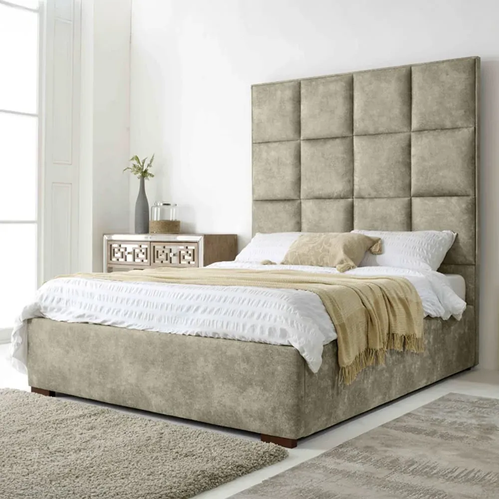 Madelyn Single Bed Frame - Cream, Oakland Fabric