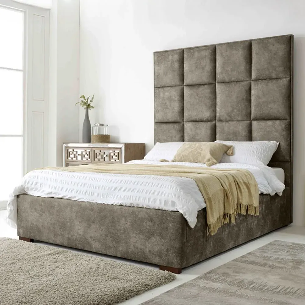 Madelyn Small Double Bed Frame - Brown, Oakland Fabric