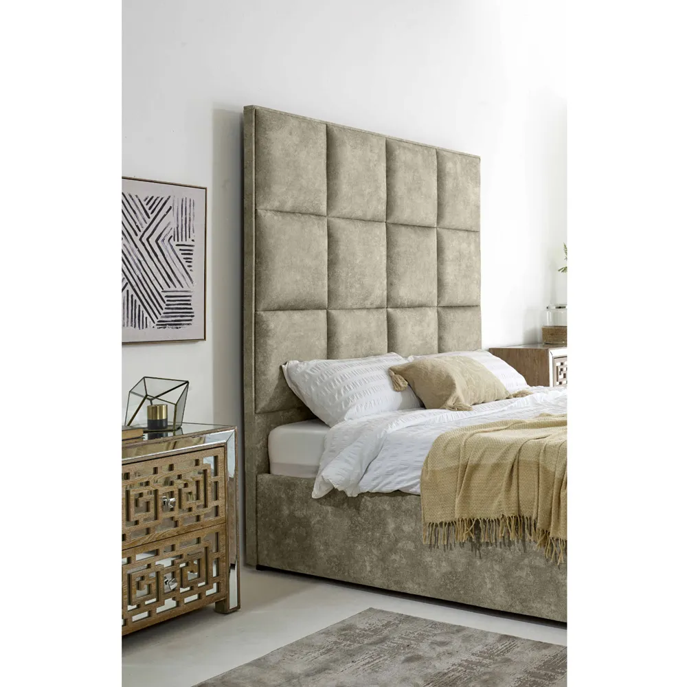 Madelyn Small Double Bed Frame - Cream, Oakland Fabric