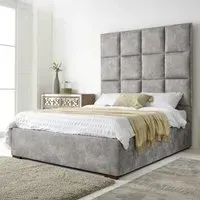 Madelyn Small Double Bed Frame - Silver, Oakland Fabric