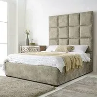 Madelyn Super King Size Bed Frame - Cream, Oakland Fabric