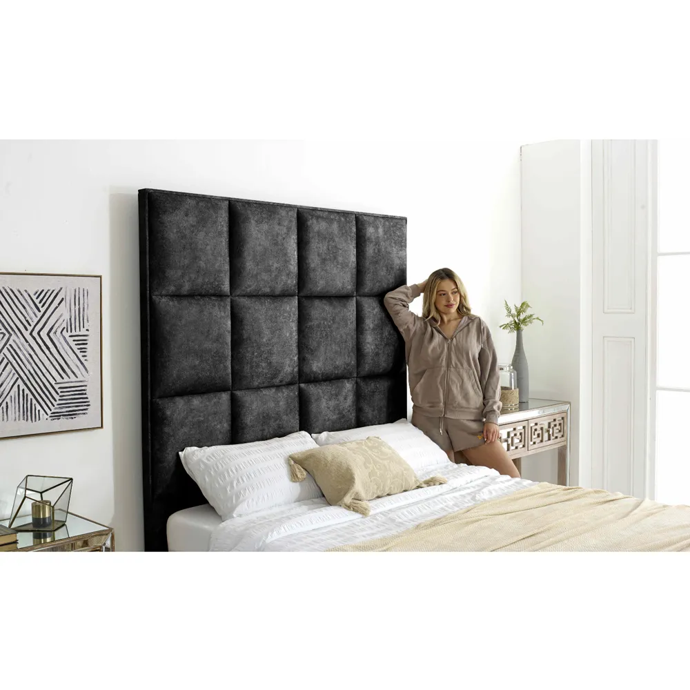 Madelyn Super King Size Bed Frame - Grey, Oakland Fabric