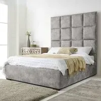 Madelyn Super King Size Bed Frame - Silver, Oakland Fabric