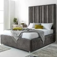 Madrid Double Bed Frame - Grey, Oakland Fabric