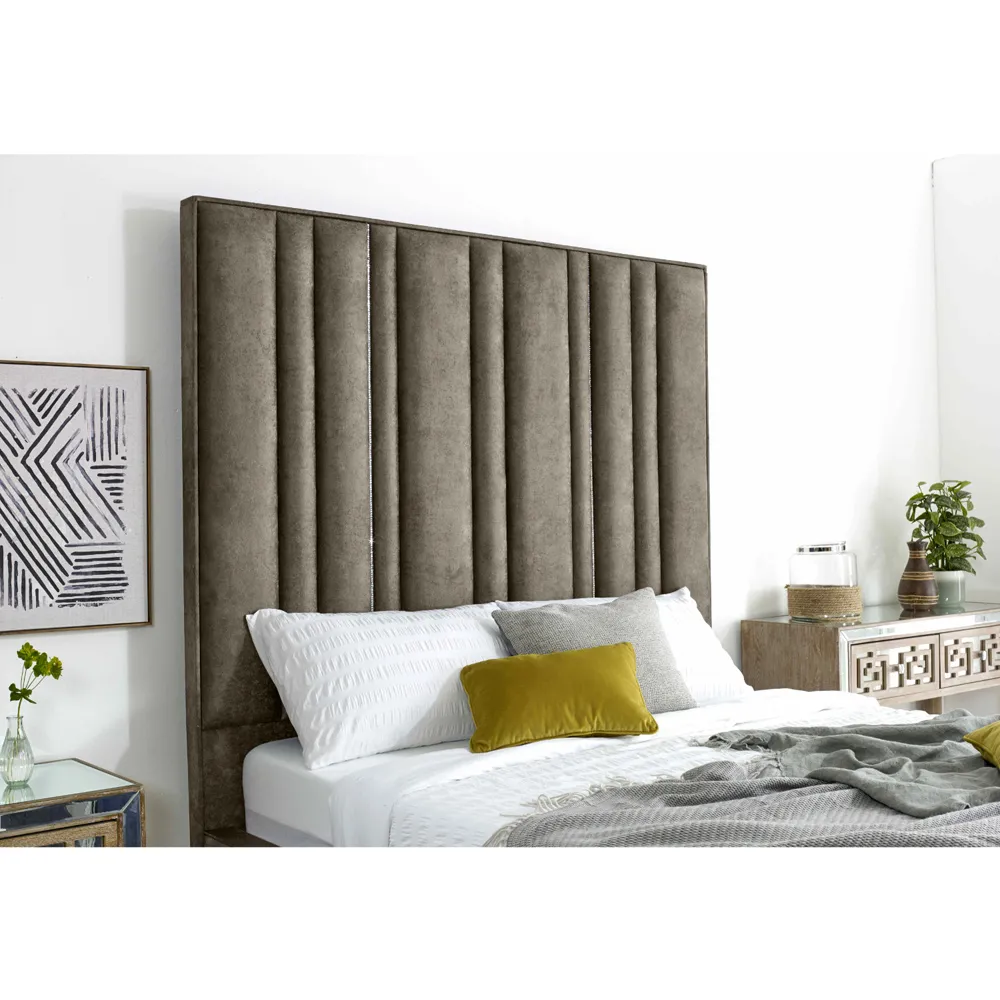 Madrid Single Bed Frame - Brown, Oakland Fabric