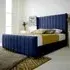 Majestique Double Bed Frame - Blue, Velvet