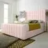 Majestique Double Bed Frame - Pink, Velvet