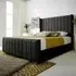 Majestique King Size Bed Frame - Black, Velvet