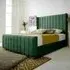 Majestique King Size Bed Frame - Green, Velvet