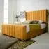 Majestique King Size Bed Frame - Mustard, Velvet