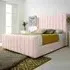 Majestique King Size Bed Frame - Pink, Velvet