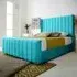 Majestique King Size Bed Frame - Teal, Velvet