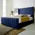 Majestique Single Bed Frame - Blue, Velvet