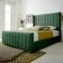 Majestique Single Bed Frame - Green, Velvet