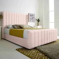 Majestique Single Bed Frame - Pink, Velvet