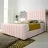 Majestique Single Bed Frame - Pink, Velvet
