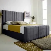 Majestique Single Bed Frame - Steel, Velvet