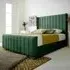 Majestique Small Double Bed Frame - Green, Velvet