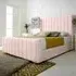 Majestique Small Double Bed Frame - Pink, Velvet