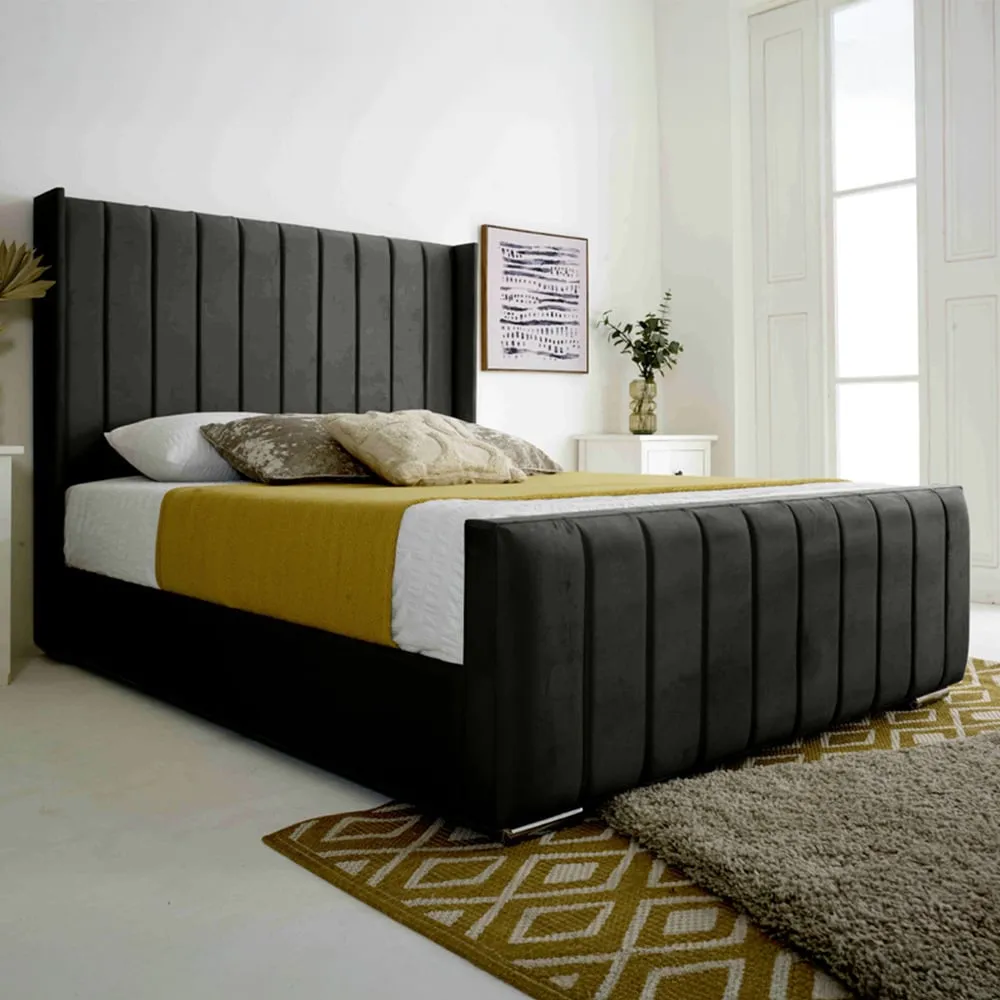 Majestique Super King Size Bed Frame - Black, Velvet