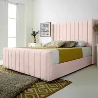 Majestique Super King Size Bed Frame - Pink, Velvet