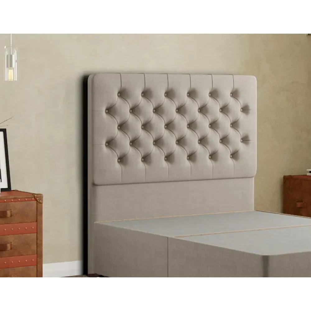 Mary Chesterfield Double Floor Standing Headboard - Cream