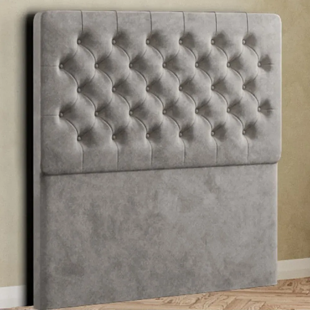 Mary Chesterfield Double Floor Standing Headboard - Silver