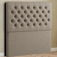 Mary Chesterfield Single Floor Standing Headboard - Cream, Linen