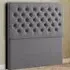 Mary Chesterfield Single Floor Standing Headboard - Grey, Linen