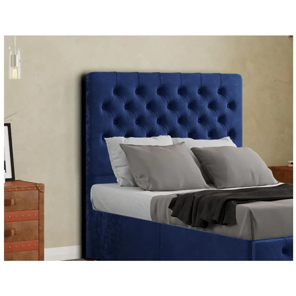 Mary Chesterfield Single Floor Standing Headboard - Navy
