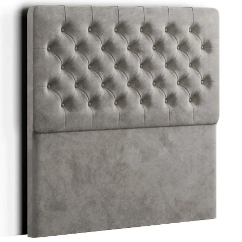 Mary Chesterfield Small Double Floor Standing Headboard - Silver