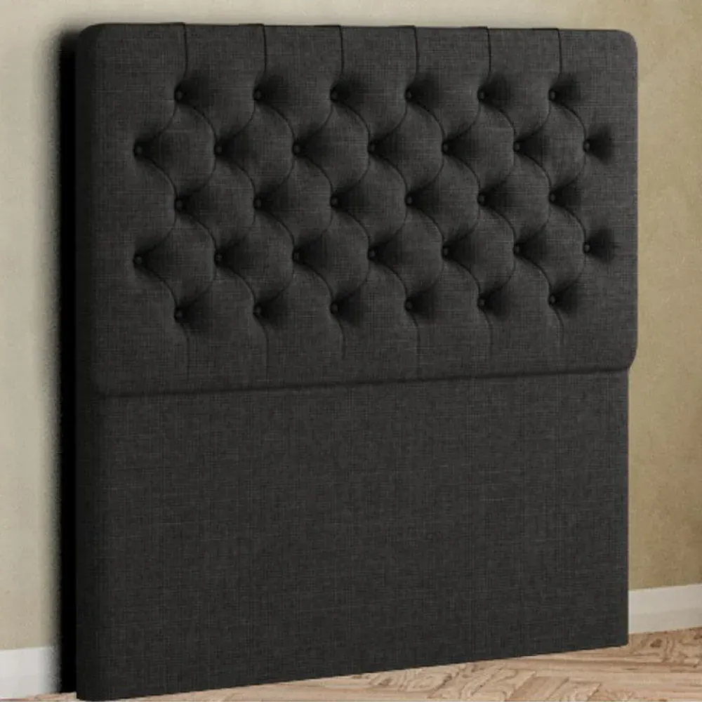 Mary Chesterfield Super King Floor Standing Headboard - Beige, Linen