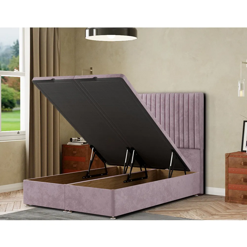 Maryland Double Ottoman Bed with Storage - Blush, Plush