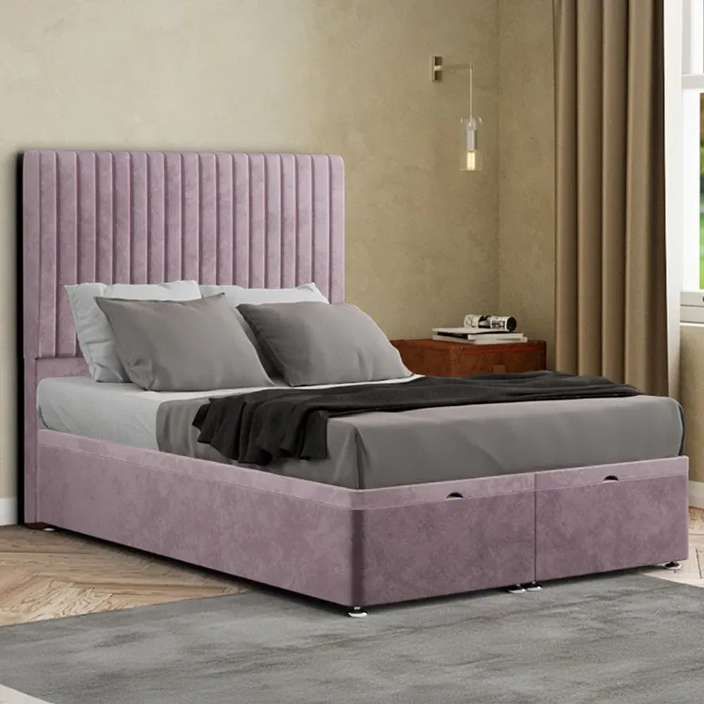 Maryland Double Ottoman Bed with Storage - Blush, Plush
