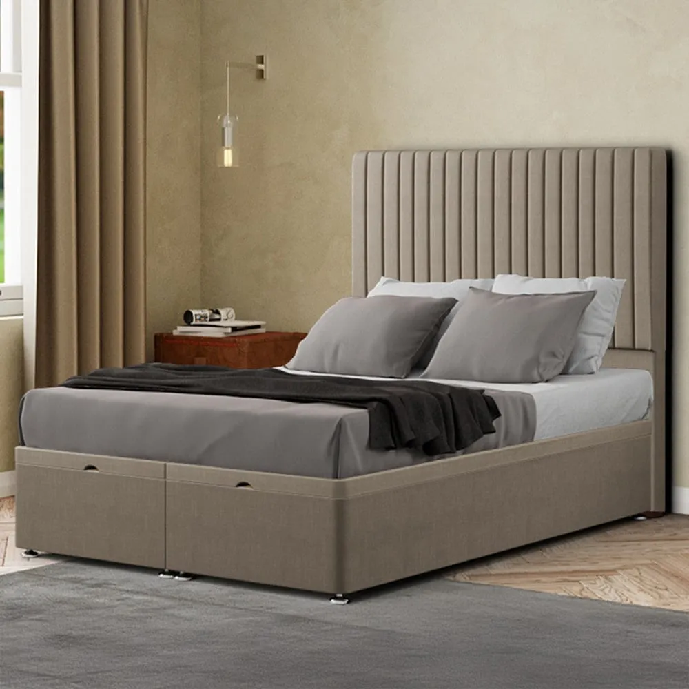 Maryland Double Ottoman Bed with Storage - Cream