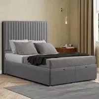 Maryland Double Ottoman Bed with Storage - Grey, Linen