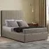 Maryland King Size Ottoman Bed with Storage - Beige, Linen