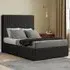 Maryland King Size Ottoman Bed with Storage - Black, Linen