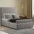 Maryland King Size Ottoman Bed with Storage - Silver, Plush